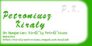 petroniusz kiraly business card